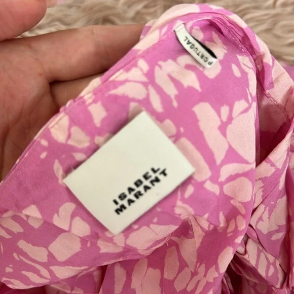 ISABEL MARANT PRINTED SILK MILENDI RUCHED SKIRT